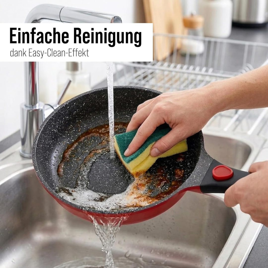 STONELINE SMART Bratpfanne mit Abnehmbarem Griff 20 cm, Kleine Aluguss Pfanne Induktion, Für alle He