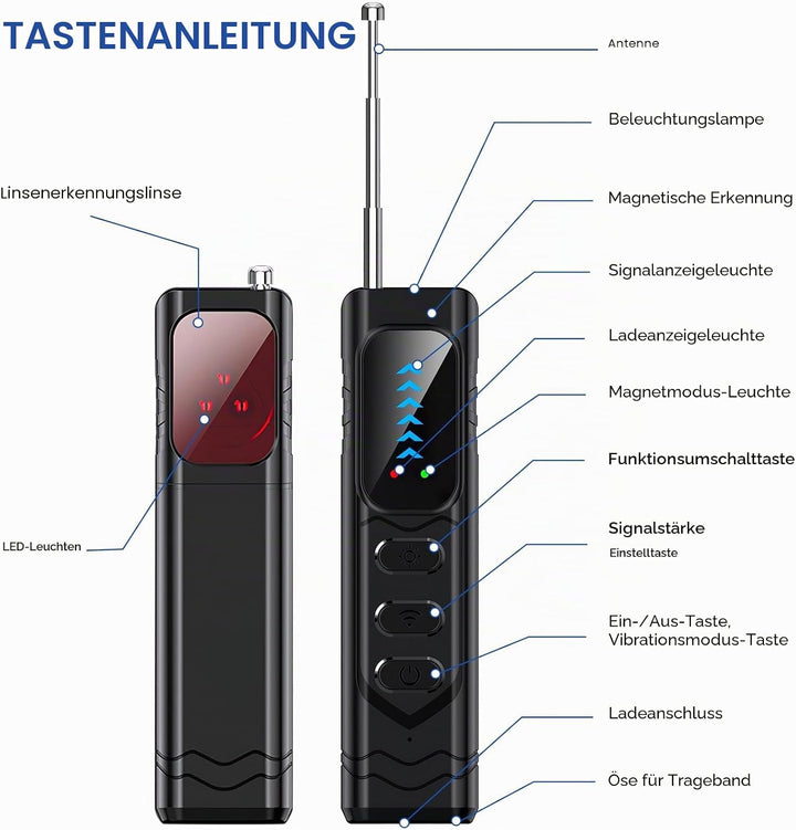 Wanzen Detektor Versteckte Kamera Finder Wanzenfinder Kameradetektoren Anti Spy Anti-Aufnahme Detekt