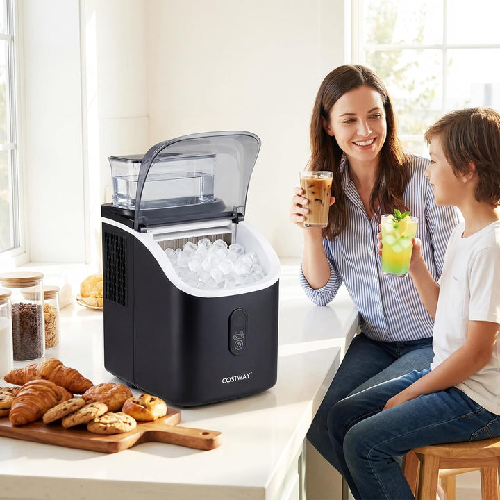 COSTWAY 1,5L Eiswürfelmaschine, Ice Maker 15kg in 24H | Eismaschine 16 Eiswürfel in 13min, Eiswürfel