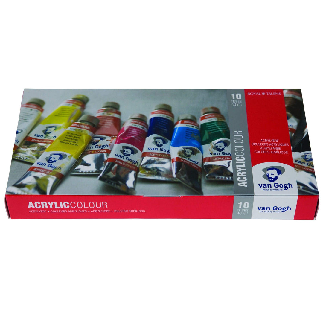Talens VAN GOGH Acrylfarbe Basis-Set mit 10 Tuben 40 ml im Karton