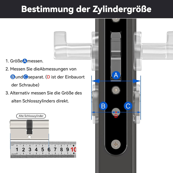 MANICAF Schliesszylinder 45/45 Zylinderschloss mit 5 Schlüssel, Profilzylinder, Türzylinder Beidseit