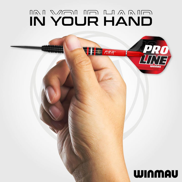 WINMAU Pro-Line Profi Wolfram Steeltip Dartpfeile Set mit Flights und Schäfte 25g Steeltip, 25g Stee