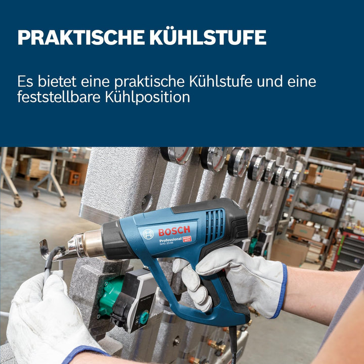 Bosch Professional Heissluftgebläse GHG 23-66 (bis zu 650 °C, 4 anpassbare Programme, inkl. Düsen, W