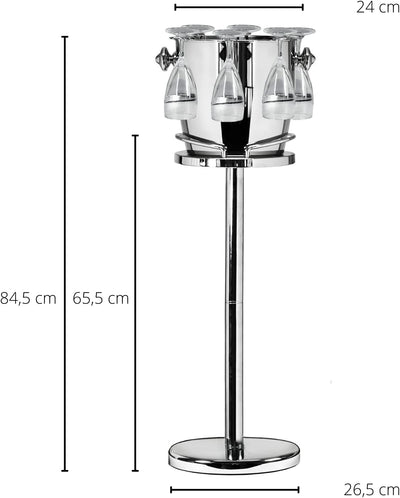 EDZARD Sektkühler Geneva (Ø 23 cm) aus Edelstahl - Flaschenkühler, Weinkühler inkl. Ständer & Griffe