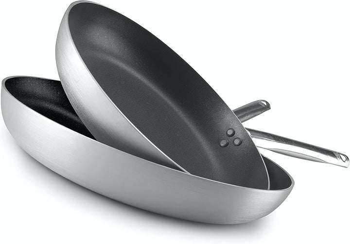 Pentole Agnelli Aluminium Pfannen Set 28 cm + 32 cm Gastro Pfannen