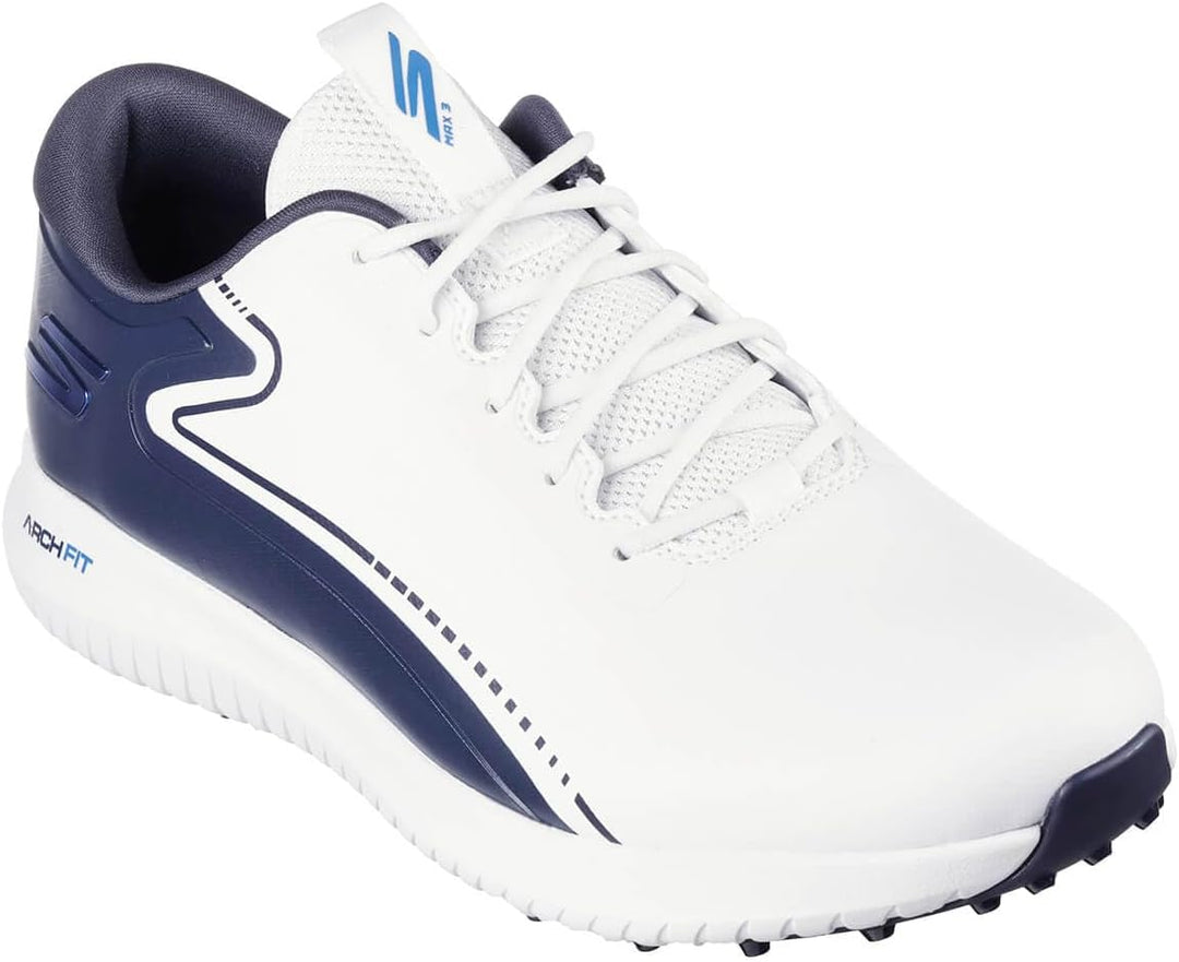 Skechers Max Fairway 3 Arch Fit Herren-Golfschuhe ohne Spikes 40 EU Weiss Marineblau, 40 EU Weiß