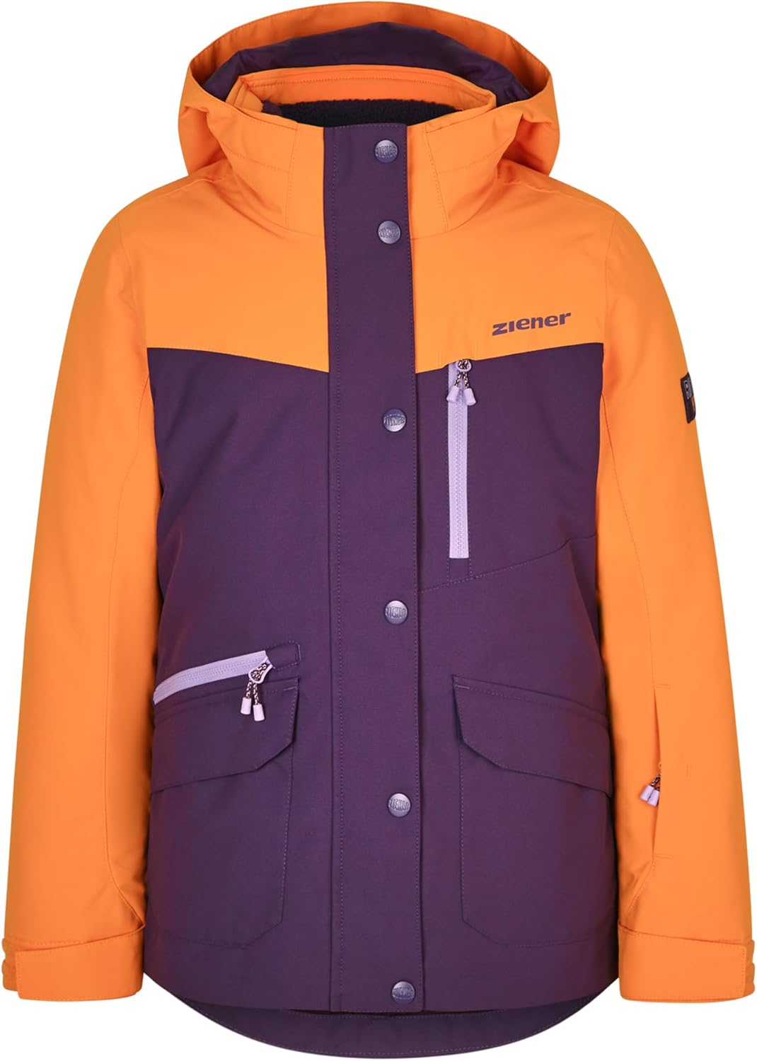Ziener Mädchen Anoki Ski-Jacke, Winter-Jacke | wasserdicht, winddicht, warm (1er Pack) 140 dark viol