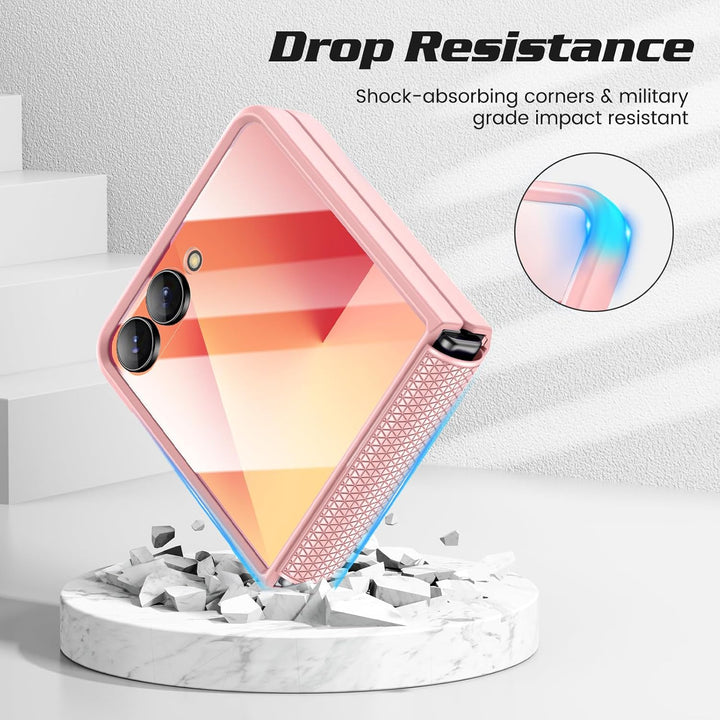 Doeshine für Samsung Galaxy Z Flip 7 Hülle [Not für Flip 7FE] mit Scharnierschutz & Displayschutzfol