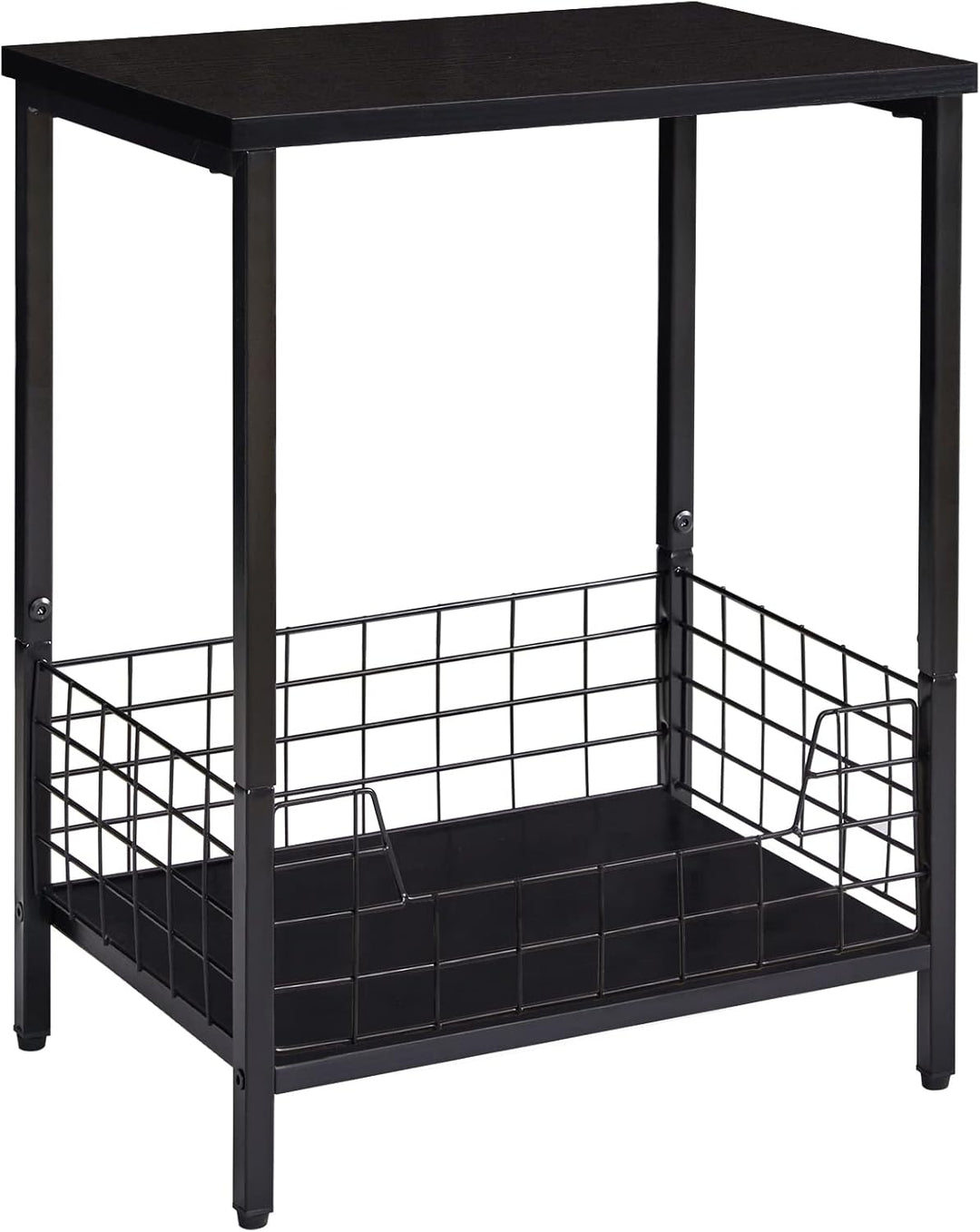 YMYNY Beistelltisch, Kaffeetisch mit 2 Ebenen, Ablagekorb, Laptoptisch, Nachttisch, Sofatisch, Couch