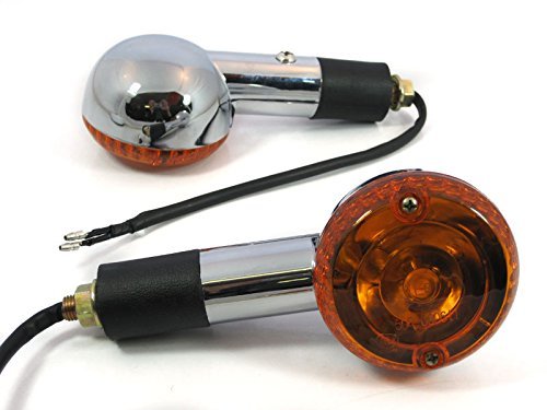 homologiert Chrom Blinker Motorrad - gross - E-markiert mit Orange Gläser - passt für die meisten ma