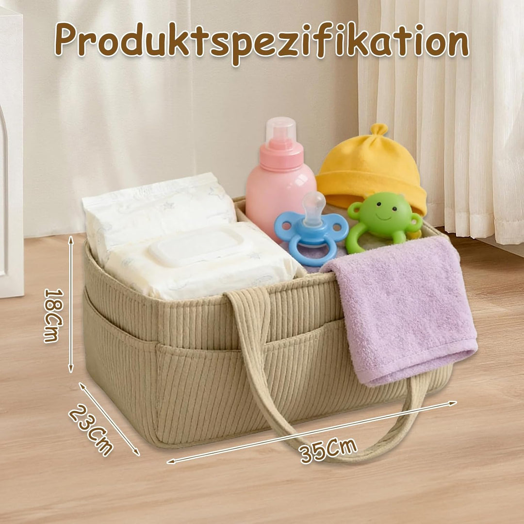 Wickeltisch Organizer, Neugeborenen Geschenk, Cord-Kernmaterial Diaper Bag, Wickelkorb mit Trennwand