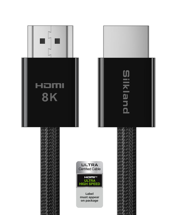 Silkland 8K HDMI 2.1 Kabel 3m [Zertifiziert] 4K@120Hz eARC HDR10+, 48Gbit/s Ultra High Speed HDMI Ka