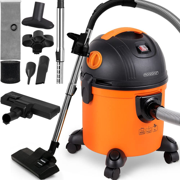 Monzana Nass Trockensauger Blasfunktion 1200W 15L Behälter Haushalt Mehrzwecksauger Staubsauger 8m A