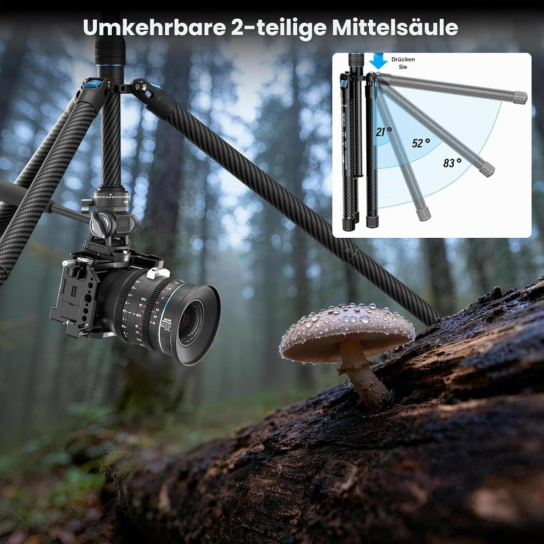 SIRUI Traveler Air Carbon-Kamerastativ mit KV-5 Neigerkopf, 1,33 kg Ultraleicht, 152 cm max. Höhe, 5