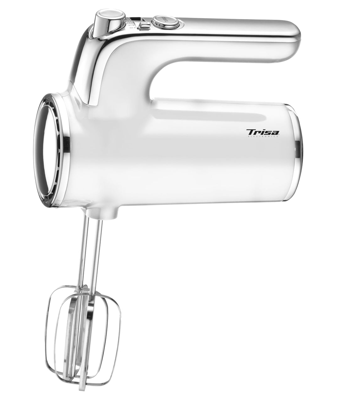 Trisa Handrührgerät - 6 Geschwindigkeiten mit Turbo, Langsamer Start, Chrom-Design, Edelstahl Rührbe