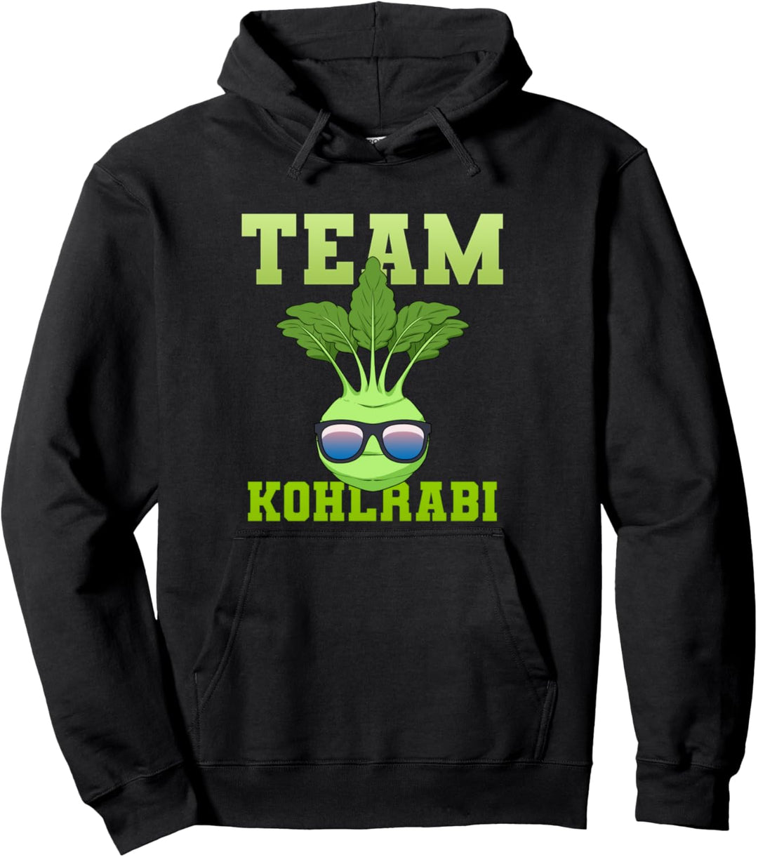 Team Kohlrabi Superfood Gemüse Vegetarier Veganer Pullover Hoodie