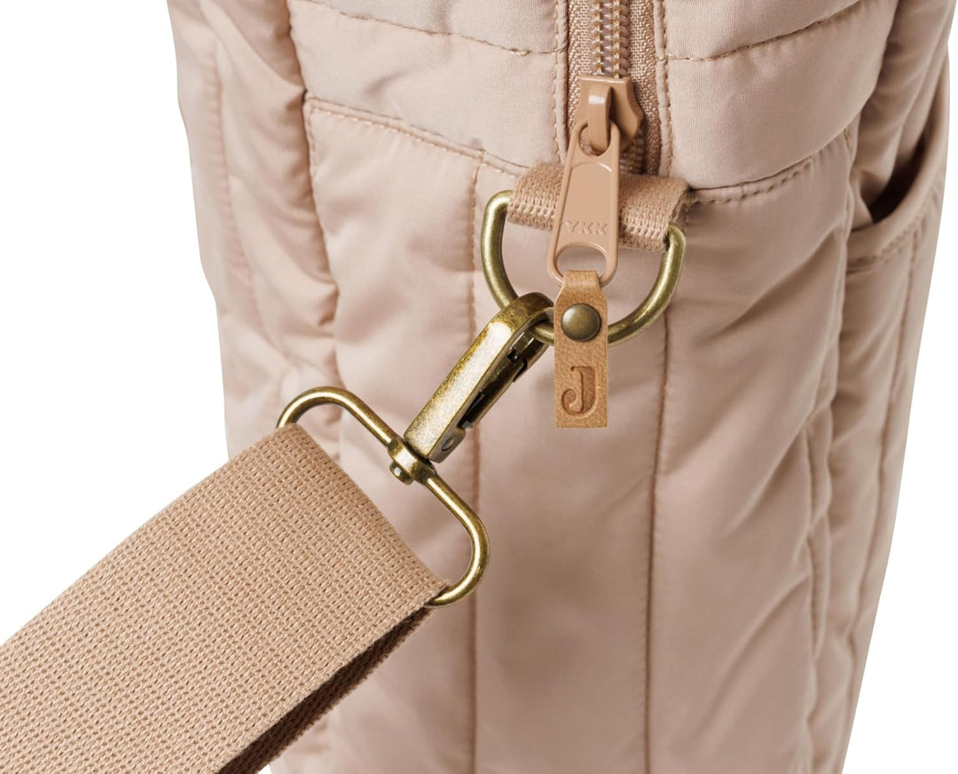 Jollein Wickeltasche Puffed Moos - Biscuit - Wasserabweisend - Kinderwagentasche - Babytasche Multif