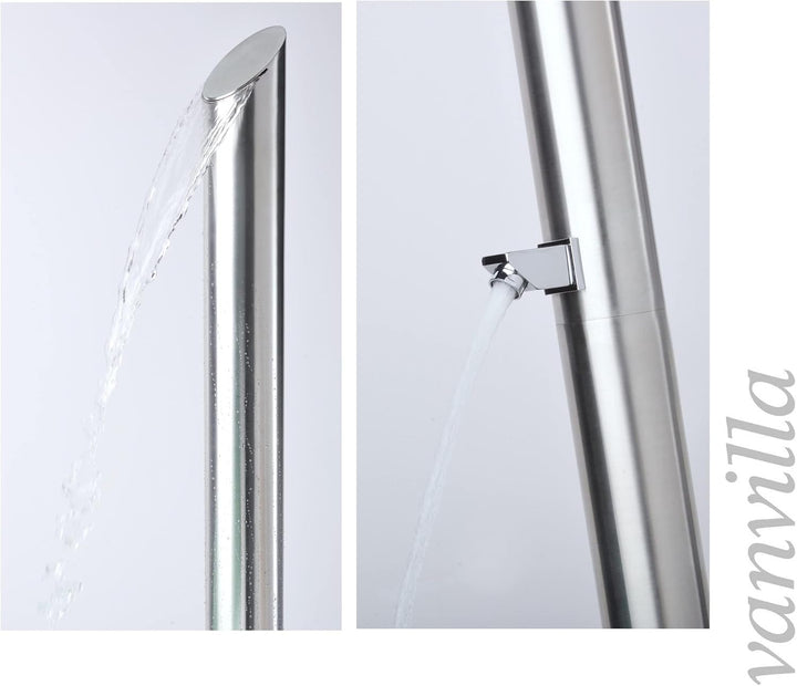 vanvilla Pooldusche Edelstahl Gartendusche Dusche Aussendusche ohne Duschtasse Alora, ohne Duschtass