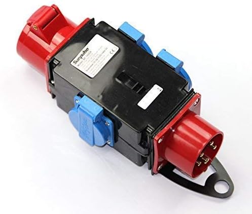 CEE Baustromverteiler Starkstrom Schuko Adapter Verteiler 3 x 230V 1 x 400 V 5-polig 16A IP44 Outdoo