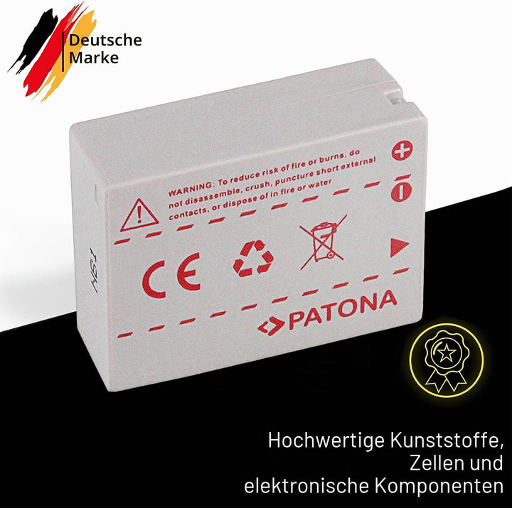 PATONA 2X Akku Ersatz für Canon NB-10L NB10L Battery Pack 750mAh 7.4V 5.6Wh | Ersatzakku für PowerSh