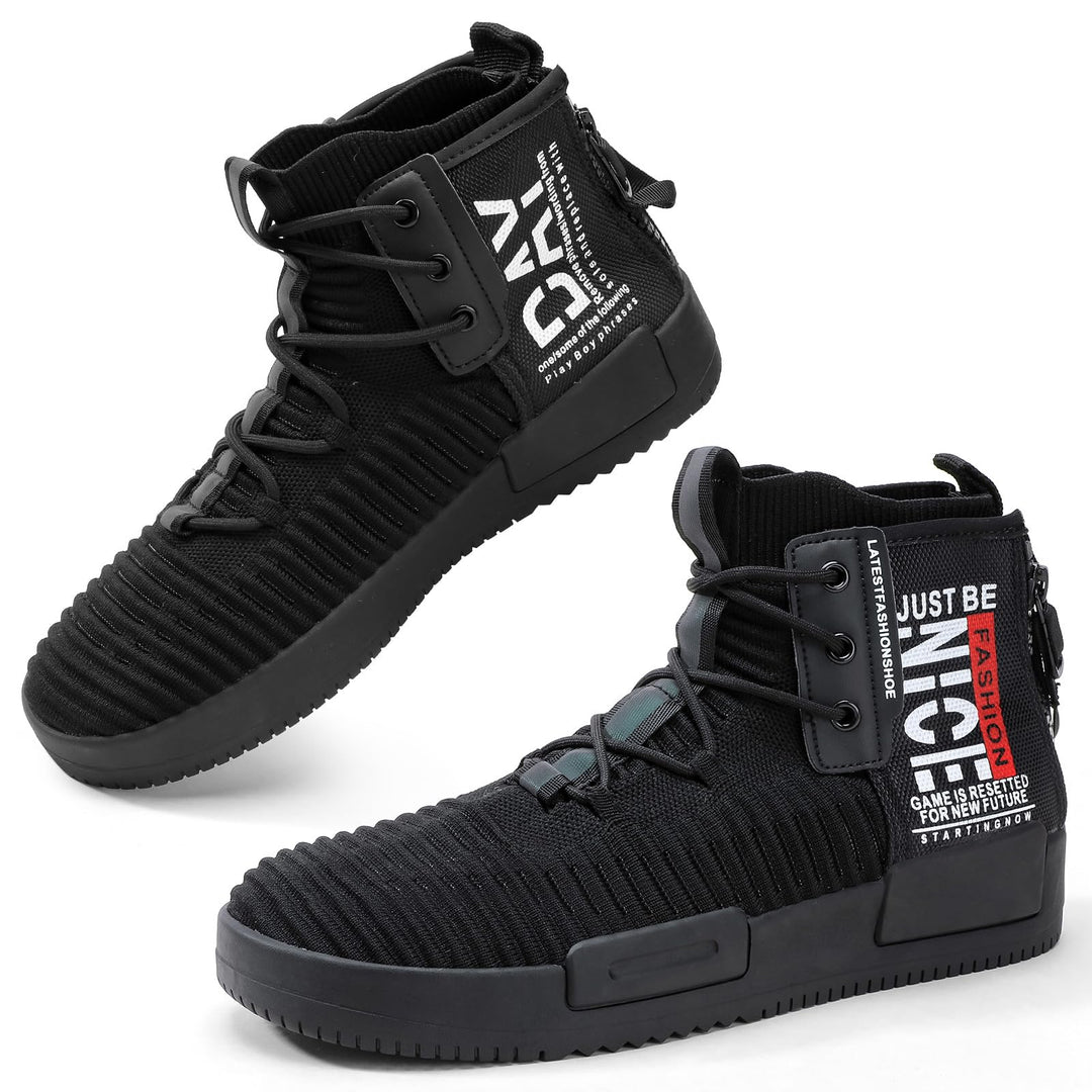 FUSHITON Herren Sportschuhe High Top Turnschuhe Mode Freizeitschuhe Draussen Laufschuhe Sneakers Lei