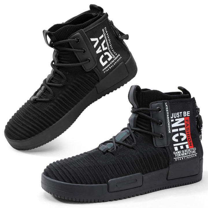 FUSHITON Herren Sportschuhe High Top Turnschuhe Mode Freizeitschuhe Draussen Laufschuhe Sneakers Lei
