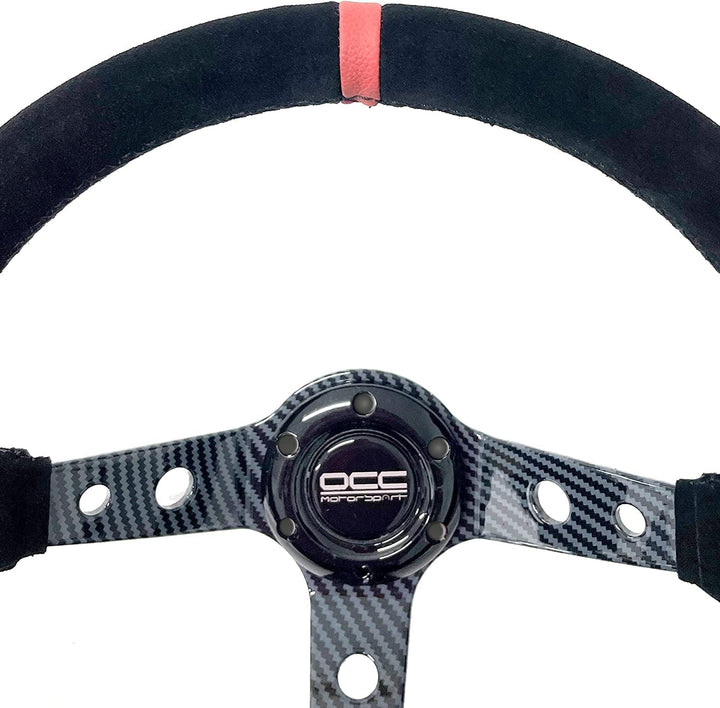 Occ Motorsport OCCVOL005, SCHWARZ - ROT, ALCANTARA, ALUMINIUM IN KARBONOPTIK, OFFSET
