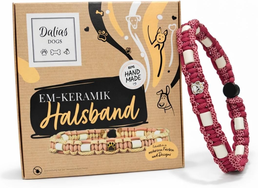 EM-Keramik-Halsband für Hunde & Katzen - Massanfertigung EM-Band Original US-Paracord (31-40 cm, Him