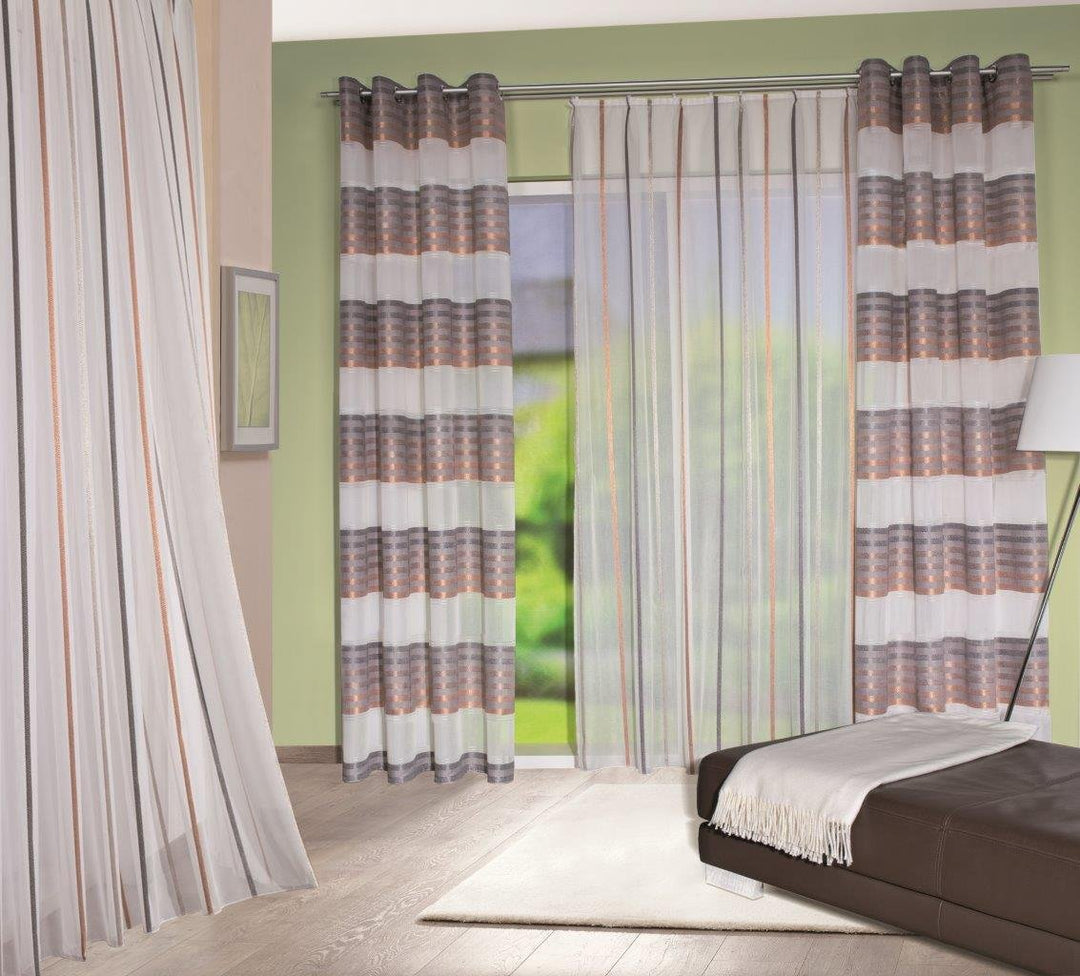 Home fashion Fertigschal, Stoff, Kupfer, 245 cm x 140 cm Kupfer 245 cm x 140 cm, Kupfer 245 cm x 140