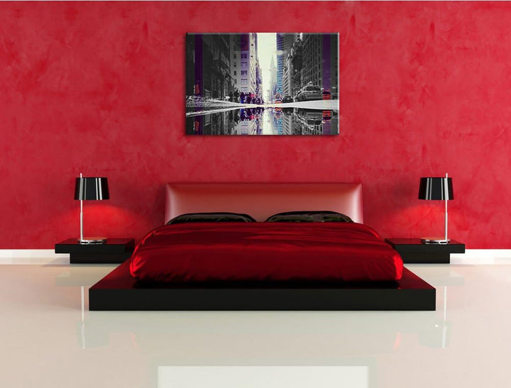 Times Square in New York schwarz/weiss Format: 100x70 auf Leinwand, XXL riesige Bilder fertig gerahm