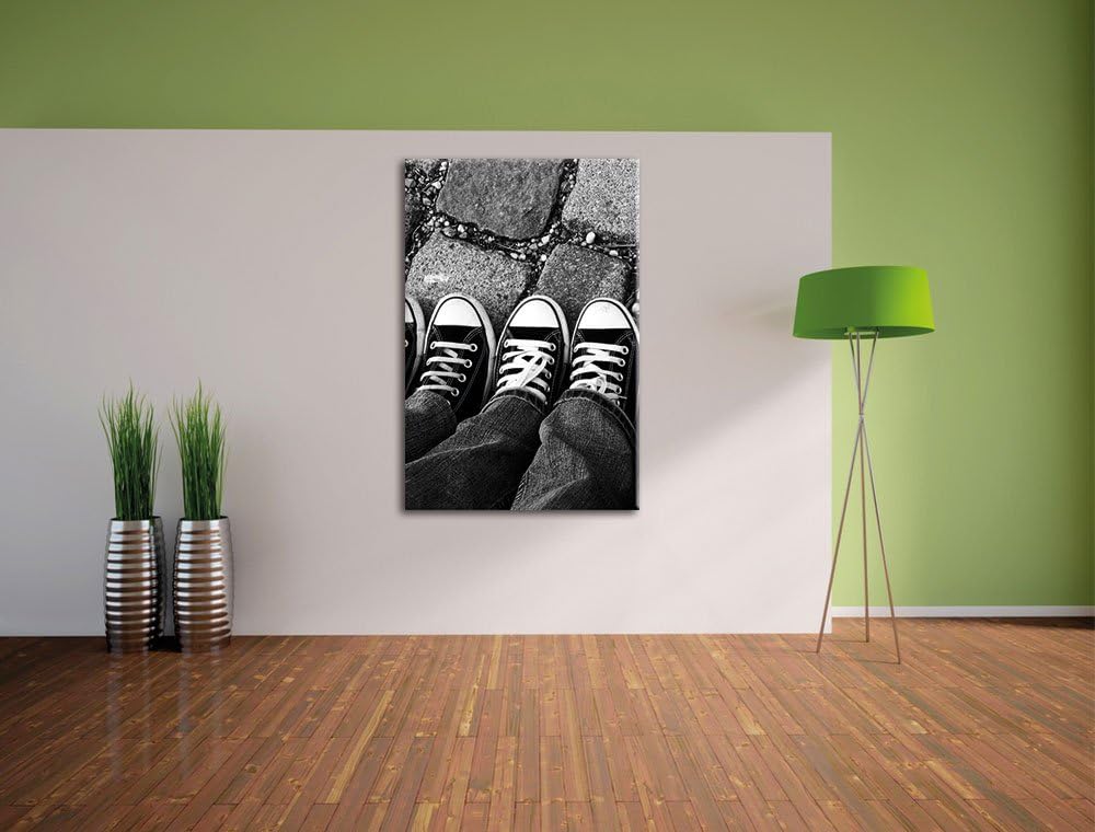 Pixxprint Lässige Schuhe als Leinwandbild/Grösse: 100x70 / Wandbild/Kunstdruck/fertig bespannt, 100x