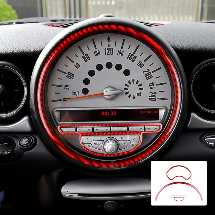 KUNGKIC Kohlefaser Auto Tachometer Dekorative Aufkleber Innenraum Carbon Fiber Speedometer Trim für