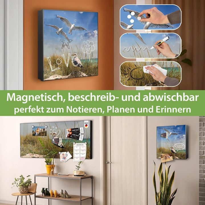 banjado Grosser Schlüsselkasten Metall - Schlüsselbox 30x30cm mit 32 Haken - Schlüsselkasten modern