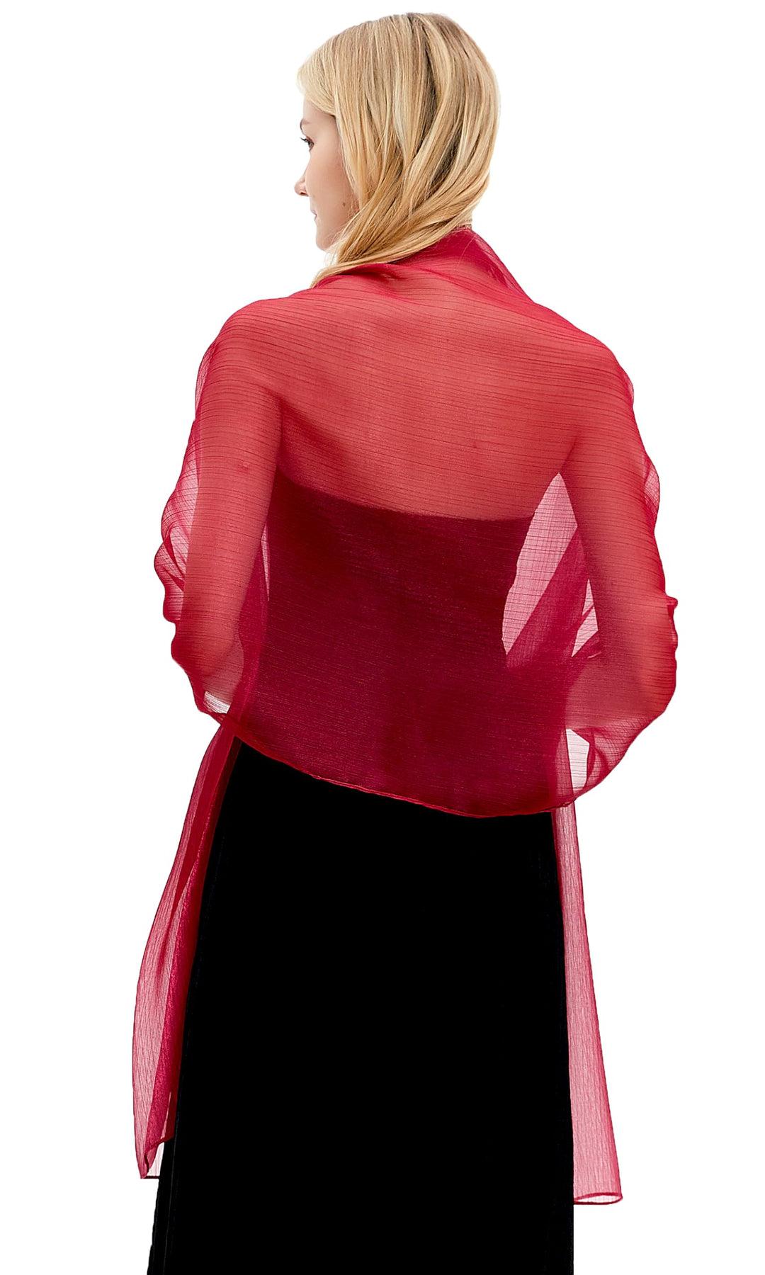 Damen Schals und Wraps für Abendkleider Leichte Sheer Crepe Tücher Shimmer Hochzeit Party Stole Maro