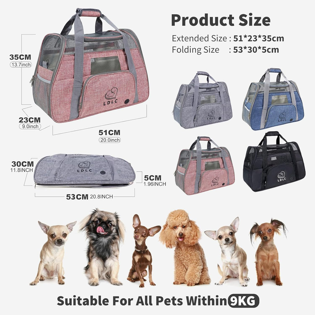 PETCUTE Hundetransportbox,Atmungsaktive Katzen Tragetasche Katze transportbox Tragetaschen mit Weich
