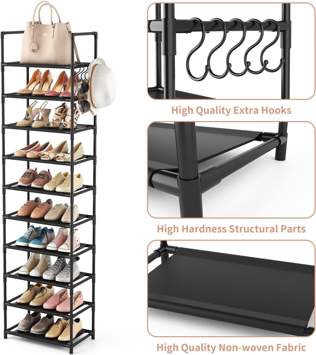 Schuhregal mit 10 Ebenen, Schuh-Organizer für 20-25 Paar Schuhe, offener Schuhschrank hoch, Schuhstä