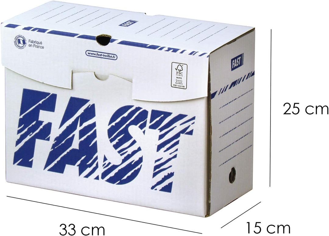 Fast Set Ablagebox Manuelle 25 Stück Dos 15 cm weiss/blau, Dos 15 cm