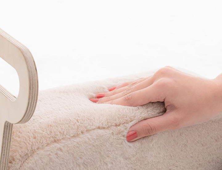 Mamatoyz 03DSBE DriveMe Soft Bear Vierrad-Aufsitz-Gehwagen aus Holz, ziehbarer 3-in-1-Spielzeughalte