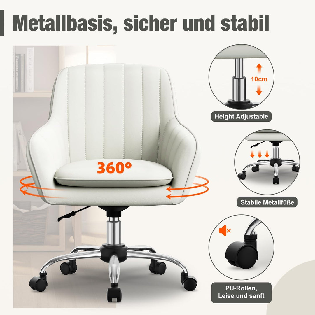 Schreibtischstuhl,Bürostuhl mit gepolstertem Samtstoff,Schminktisch Stuhl,höhenverstellbar Drehstuhl
