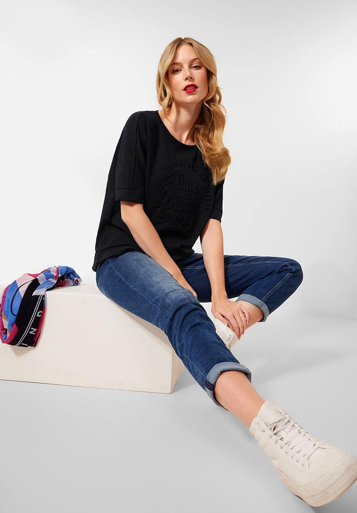 Street One Damen Damenshirt A318519 40 Schwarz, 40 Schwarz
