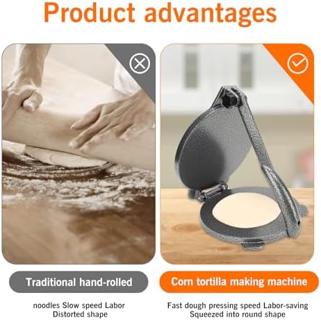 Tortilla-Presse, Aluminiumlegierung, Tortilla-Maker, Manuell, Einfaches Entformen, Mais-Tortilla-Pre