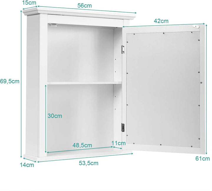 GOPLUS Spiegelschrank Badezimmer, Badezimmerspiegel Badspiegel mit Tür, Wandschrank Hängeschrank mit