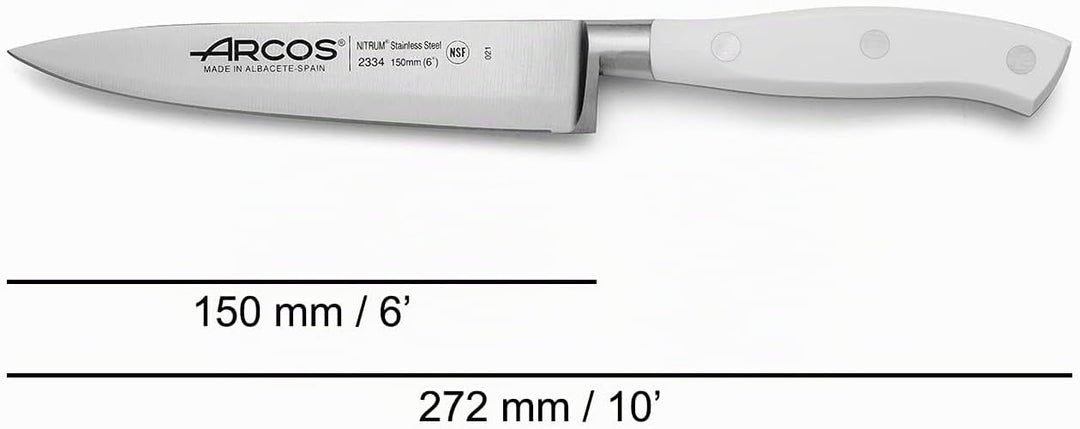 Arcos 233424 Serie Riviera Blanc - Kochmesser - Klinge aus Nitrum geschmiedetem Edelstahl 150 mm - H