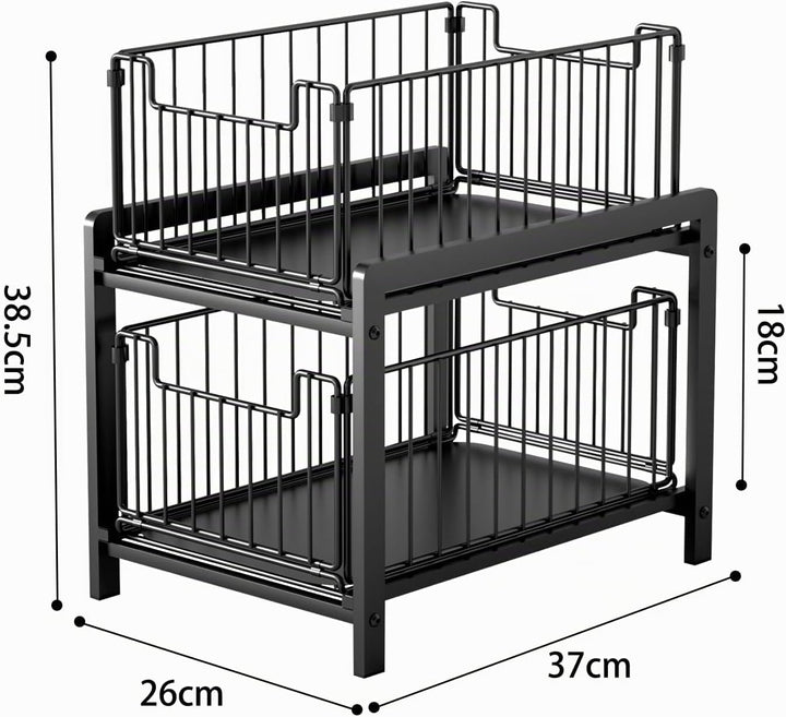 LANTUS Organizer mit Schublade unter der Spüle, Schiebeschrank, Schiebekorb, Gewürzhalter, Snackhalt