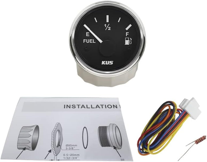 KUS Warranted Fuel Oil Füllstandsanzeige Messanzeige 0-190 Ohm Mit Hintergrundbeleuchtung 12V/24V 52