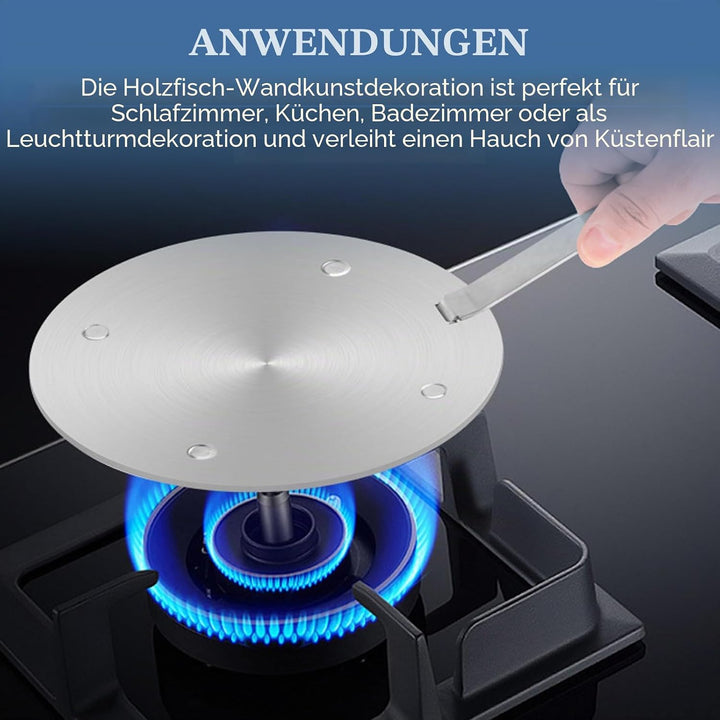 GOMETY Universal Induktion Adapterplatte Ø 24 cm, Induktionsadapter mit Abnehmbarem Griff, Edelstahl