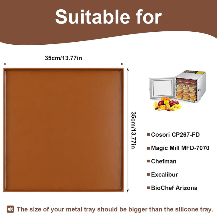 8er Pack Silikon Dörrmatten mit Rand 35x35cm, Silikonmatten für Dörrautomat Kompatibel mit Cosori &amp;