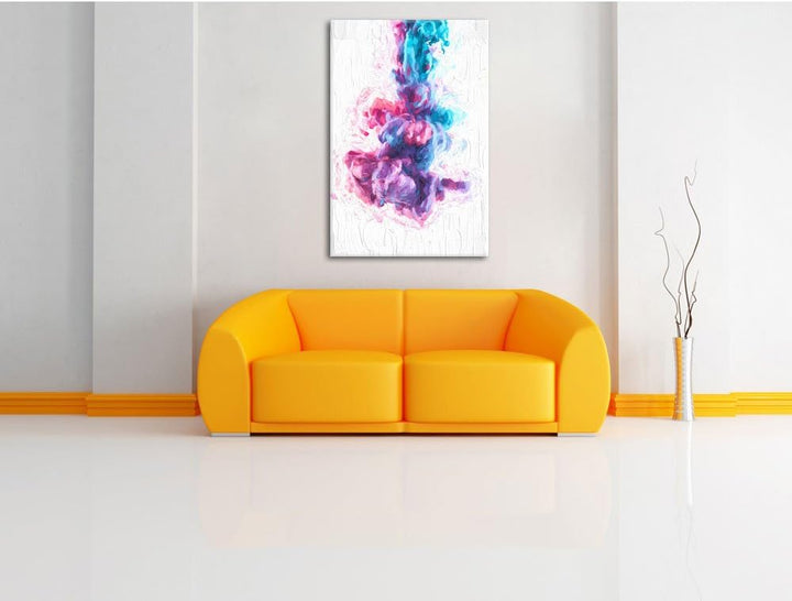 Pixxprint Abstract Art Bunter Qualm als Leinwandbild/Grösse: 100x70 / Wandbild/Kunstdruck/fertig bes