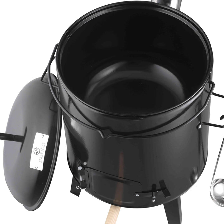 Strattore Gulaschkanone Gulaschkessel 19 Liter Eintopfofen mit Grillfunktion Ofen Grill Kugelgrill -