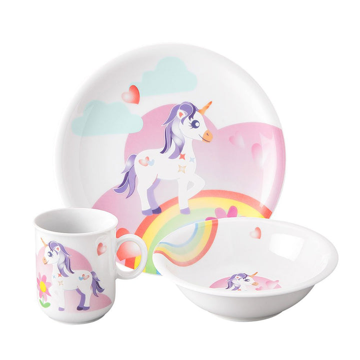 Seltmann Weiden 001.741861 Compact Mein kleines Einhorn Kinder-Set 3-teilig, Porzellan, Bunt, Mein k